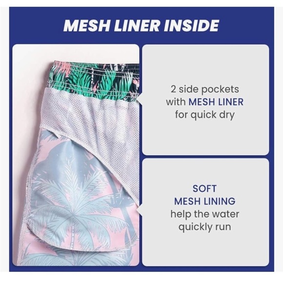 NWT

Mens Swim Trunks 5" with Mesh Lining Quick Dry Bathing Suits/ Swim Shorts - Picture 3 of 5